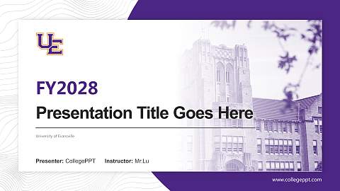 University of Evansville Academic Presentation/Research Findings Report PPT Template