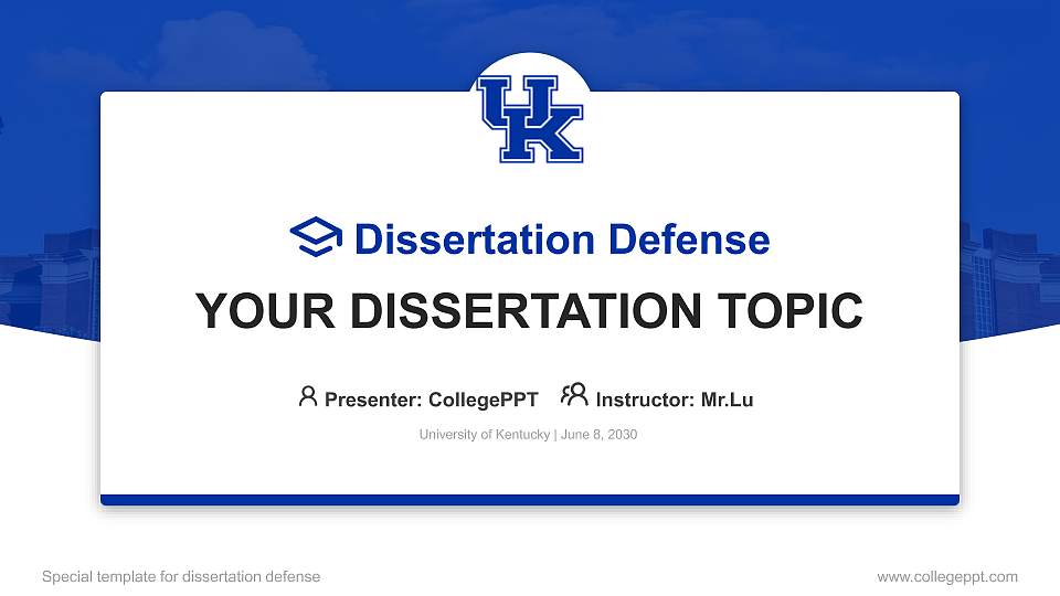 University of Kentucky Graduation Thesis Defense PPT Template16:9 ratio PPT effect preview image