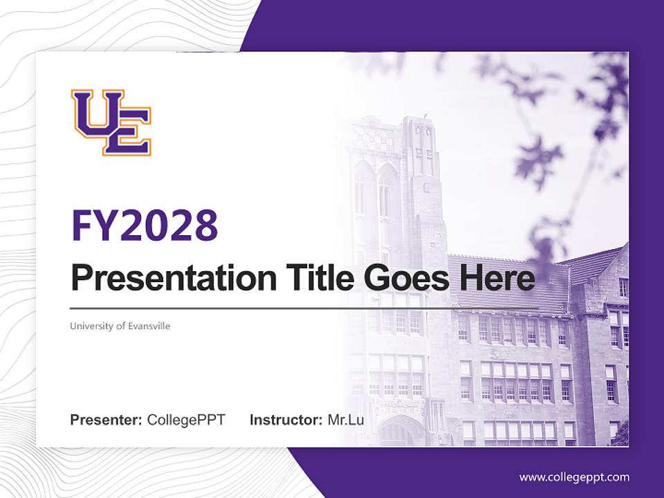 University of Evansville Academic Presentation/Research Findings Report PPT Template4:3 ratio PPT effect preview image5