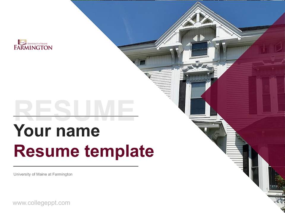 University of Maine at Farmington Resume PPT Template4:3 ratio PPT effect preview image5