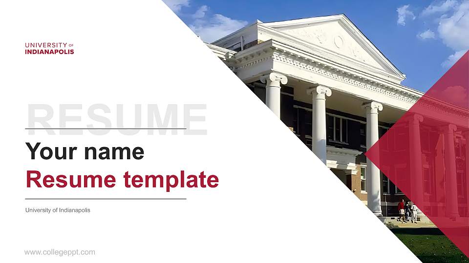 University of Indianapolis Resume PPT Template16:9 ratio PPT effect preview image