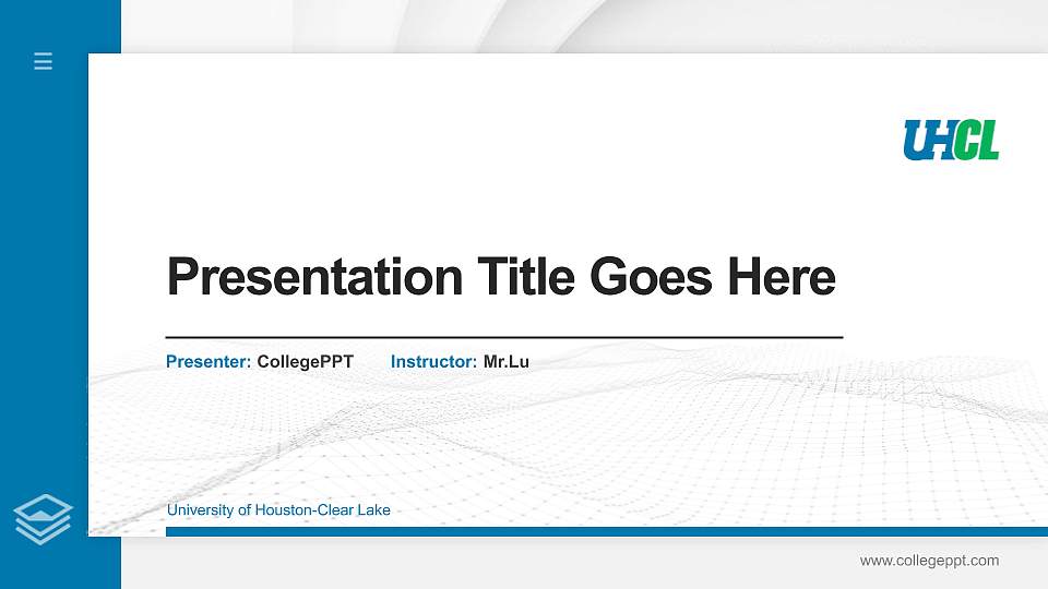 University of Houston-Clear Lake Thesis Proposal/Graduation Defense PPT Template16:9 ratio PPT effect preview image