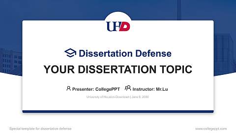 University of Houston-Downtown Graduation Thesis Defense PPT Template