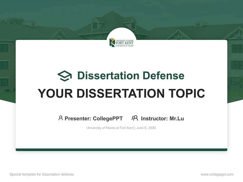 University of Maine at Fort Kent Graduation Thesis Defense PPT Template4:3 ratio PPT effect preview image7
