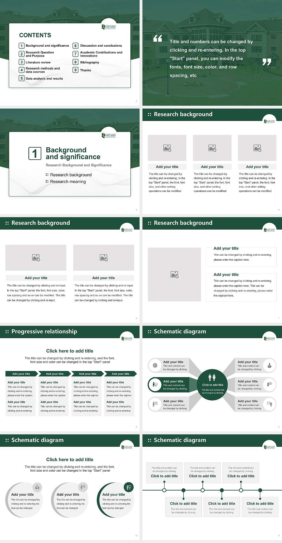 University of Maine at Fort Kent Graduation Thesis Defense PPT Template4:3 ratio PPT effect preview image2