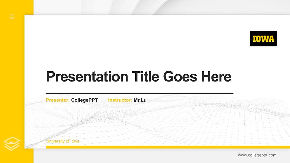 University of Iowa Thesis Proposal/Graduation Defense PPT Template16:9 ratio PPT effect preview image