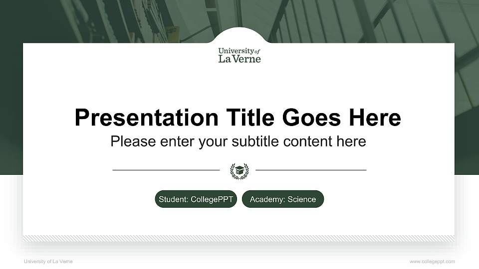 University of La Verne National Scholarship Defense PPT Template16:9 ratio PPT effect preview image