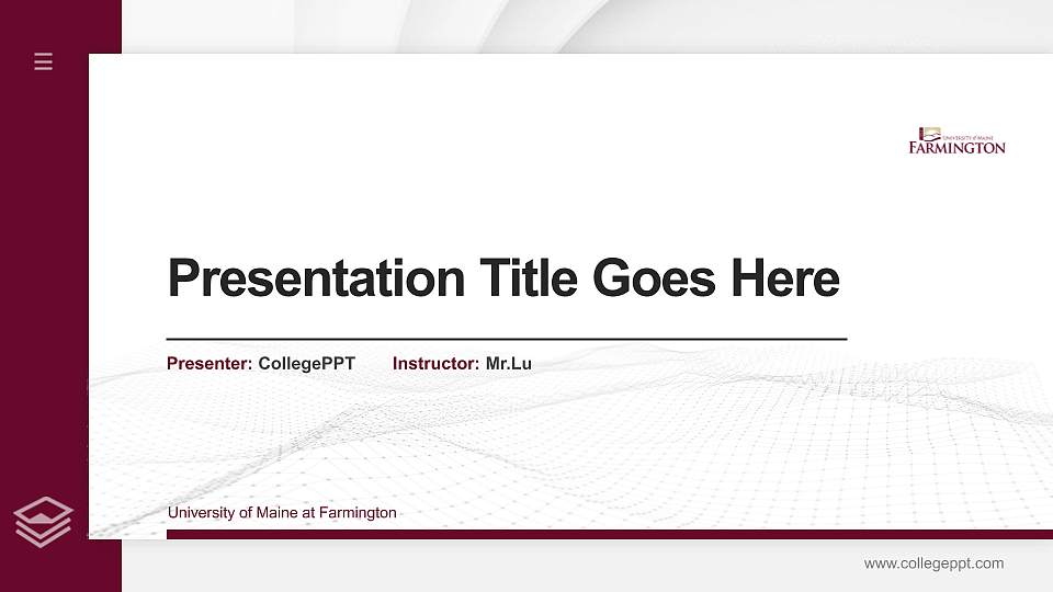 University of Maine at Farmington Thesis Proposal/Graduation Defense PPT Template16:9 ratio PPT effect preview image