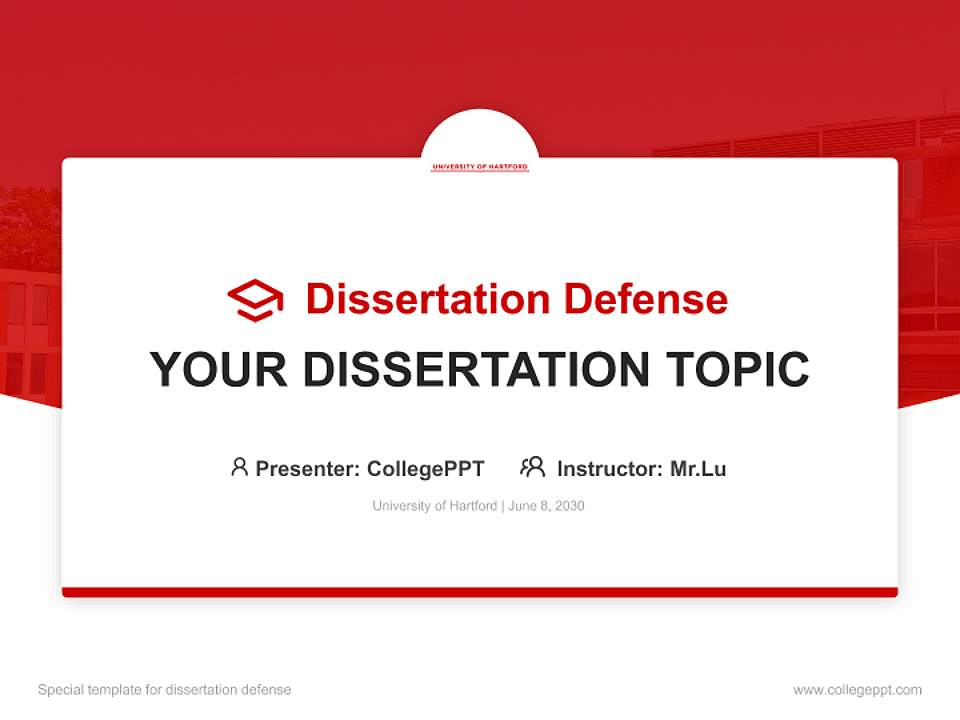University of Hartford Graduation Thesis Defense PPT Template4:3 ratio PPT effect preview image7