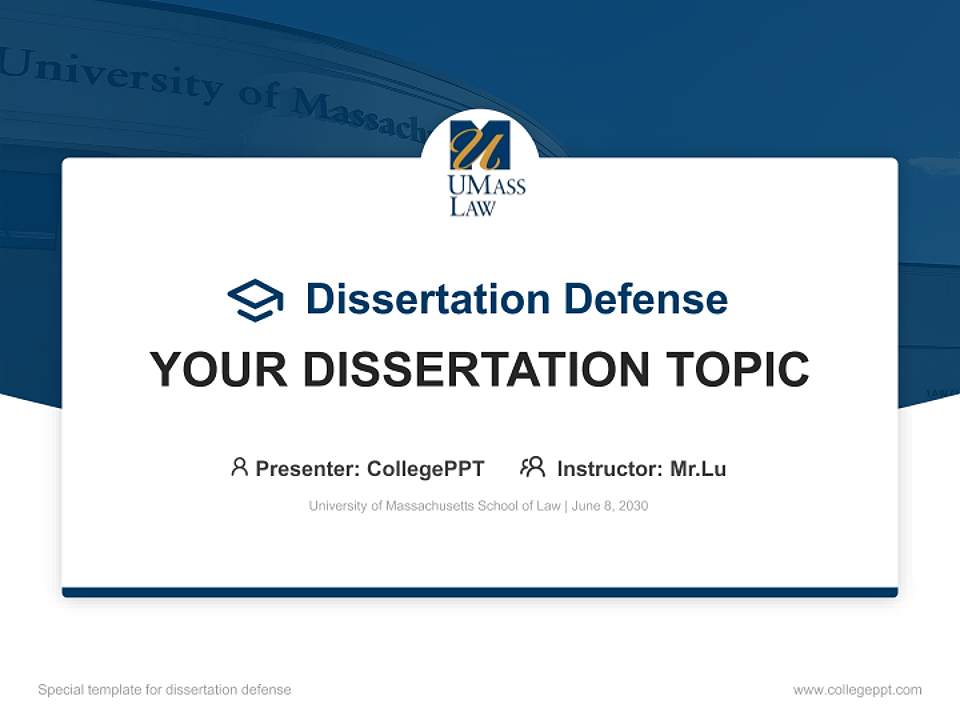 University of Massachusetts School of Law Graduation Thesis Defense PPT Template4:3 ratio PPT effect preview image7