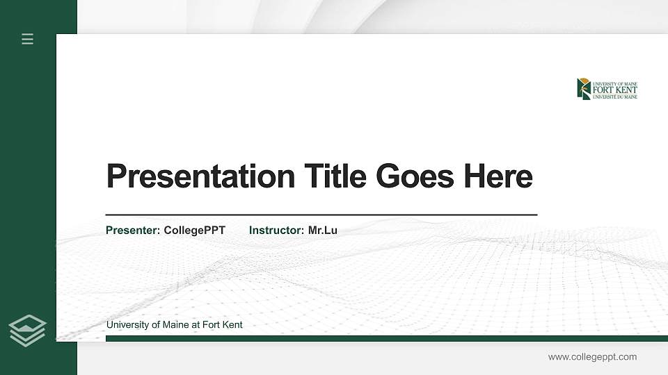 University of Maine at Fort Kent Thesis Proposal/Graduation Defense PPT Template16:9 ratio PPT effect preview image