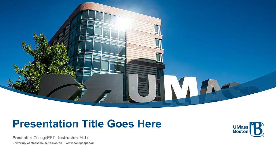 University of Massachusetts-Boston Course/Courseware Creation PPT Template16:9 ratio PPT effect preview image