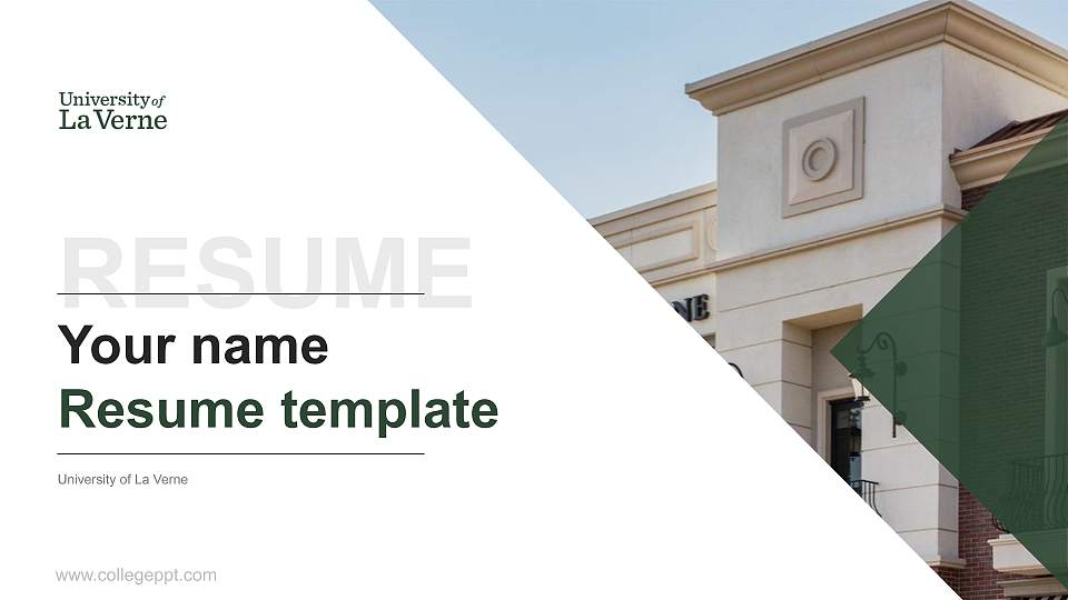 University of La Verne Resume PPT Template16:9 ratio PPT effect preview image