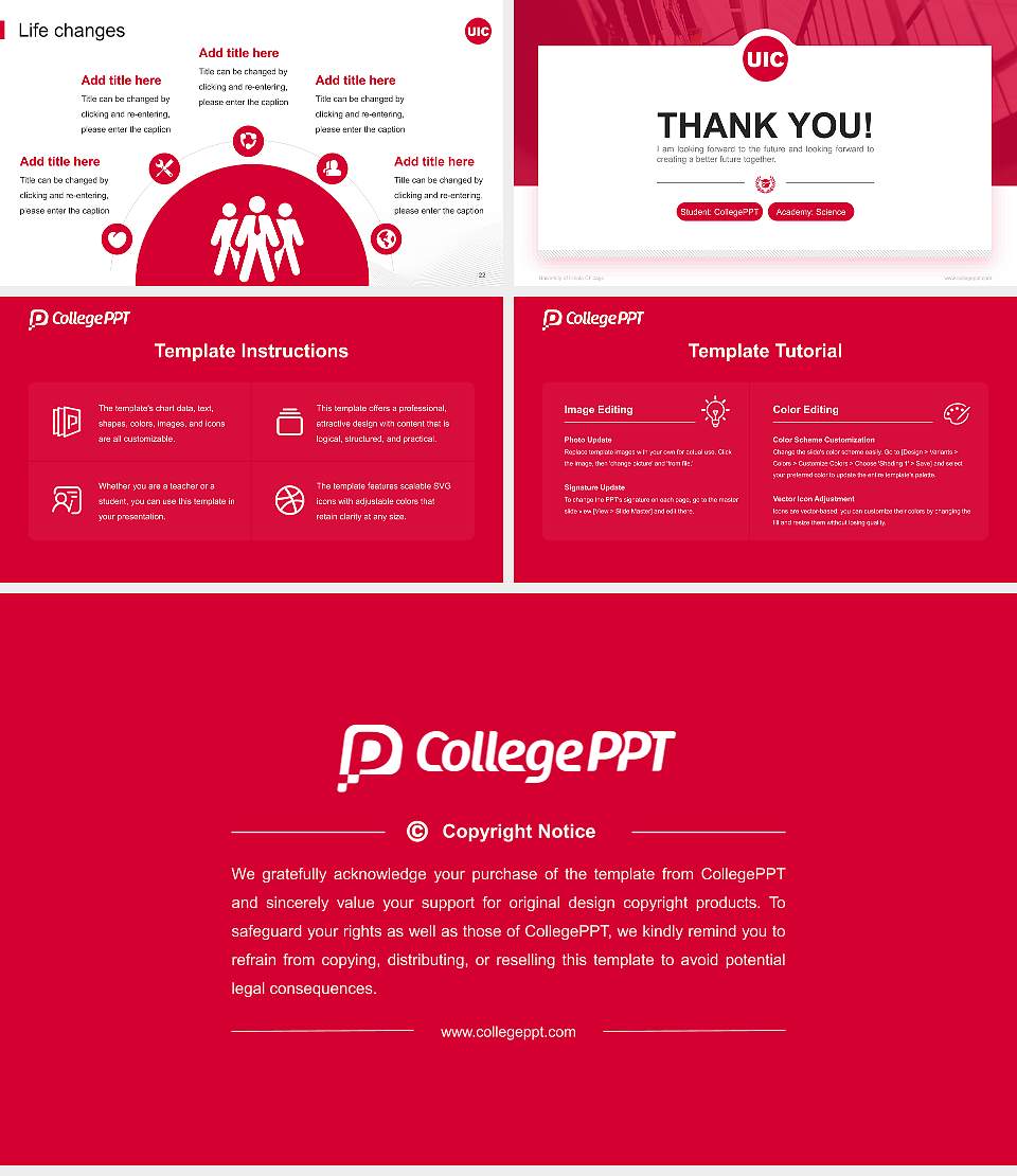 University of Illinois Chicago National Scholarship Defense PPT Template16:9 ratio PPT effect preview image4