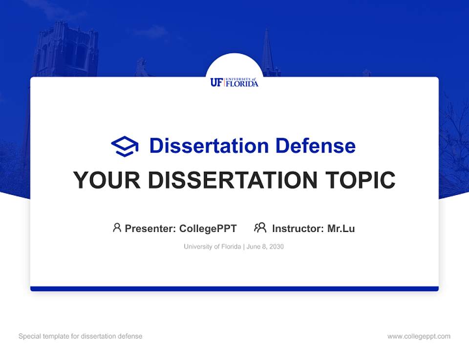 University of Florida Graduation Thesis Defense PPT Template4:3 ratio PPT effect preview image7