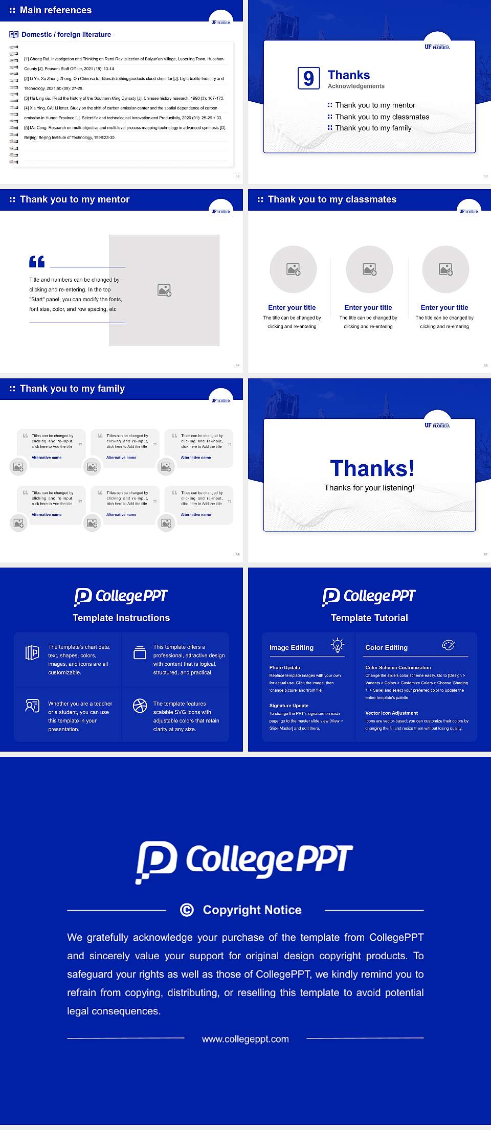 University of Florida Graduation Thesis Defense PPT Template4:3 ratio PPT effect preview image7