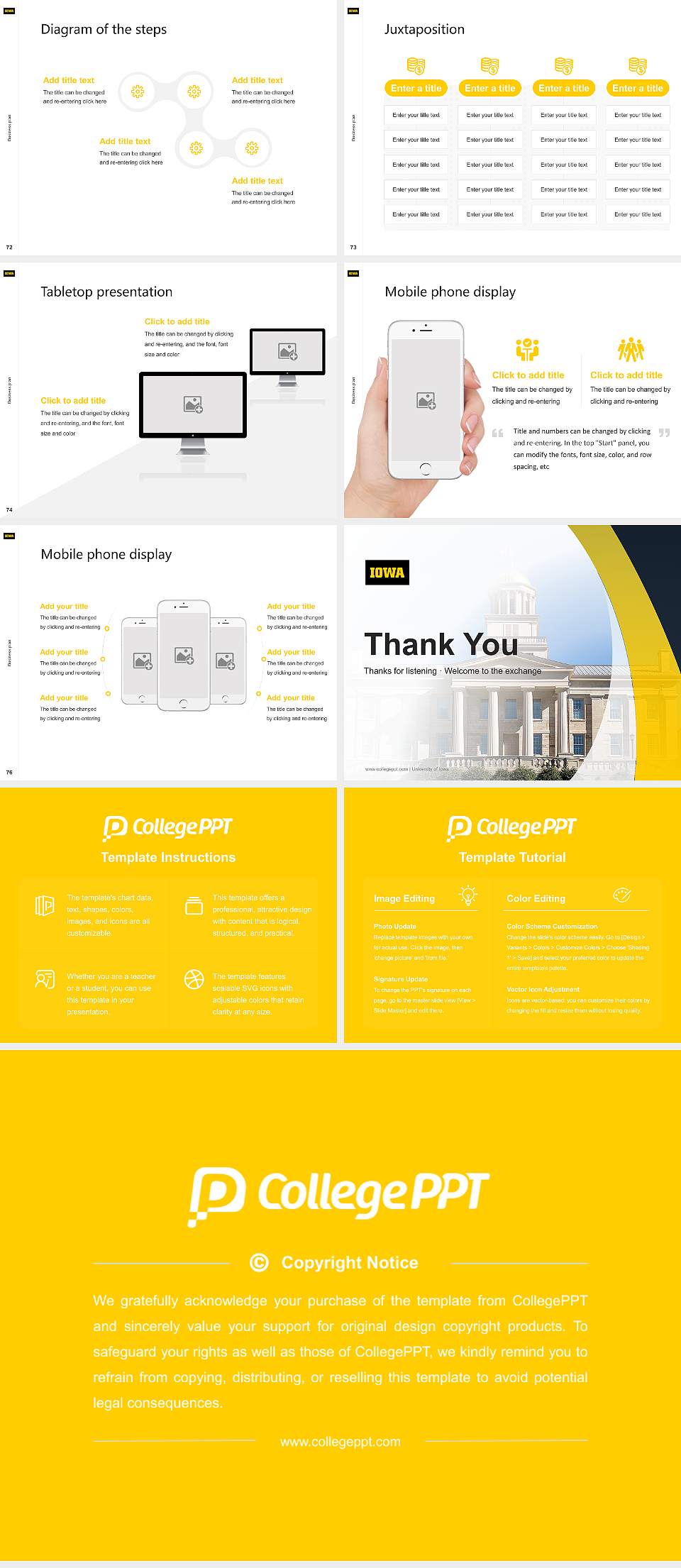 University of Iowa Competition/Entrepreneurship Contest PPT Template4:3 ratio PPT effect preview image9