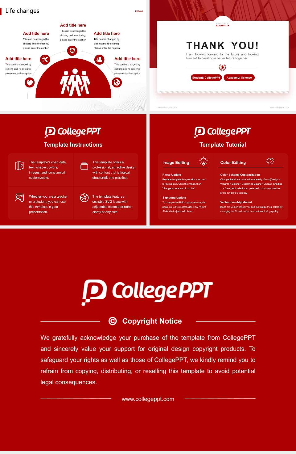 University of Louisville National Scholarship Defense PPT Template4:3 ratio PPT effect preview image4