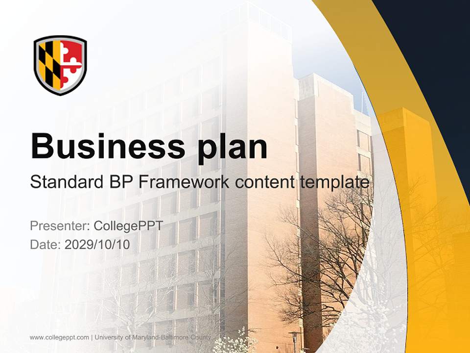 University of Maryland-Baltimore County Competition/Entrepreneurship Contest PPT Template4:3 ratio PPT effect preview image9