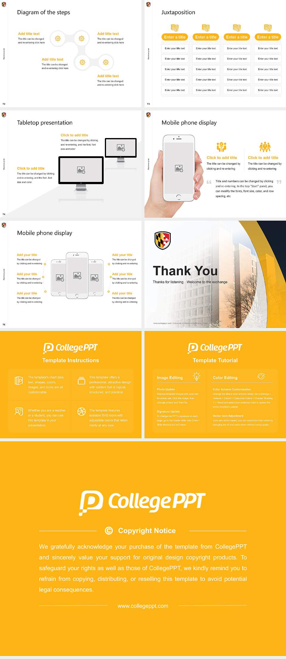University of Maryland-Baltimore County Competition/Entrepreneurship Contest PPT Template4:3 ratio PPT effect preview image9