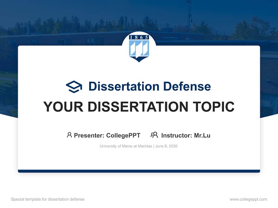 University of Maine at Machias Graduation Thesis Defense PPT Template4:3 ratio PPT effect preview image7