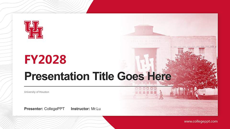 University of Houston Academic Presentation/Research Findings Report PPT Template16:9 ratio PPT effect preview image