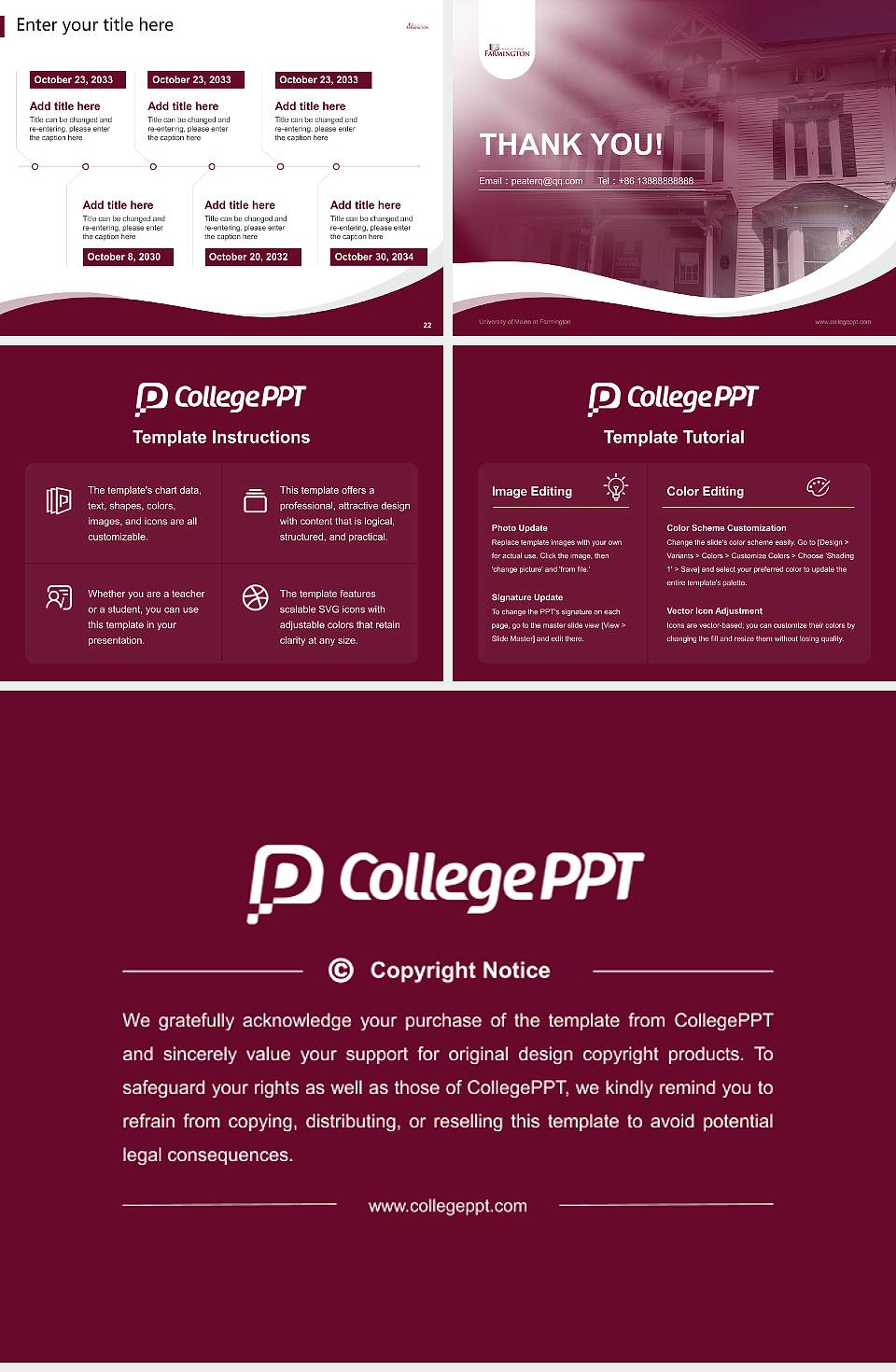 University of Maine at Farmington Lecture Sharing and Networking Event PPT Template4:3 ratio PPT effect preview image4