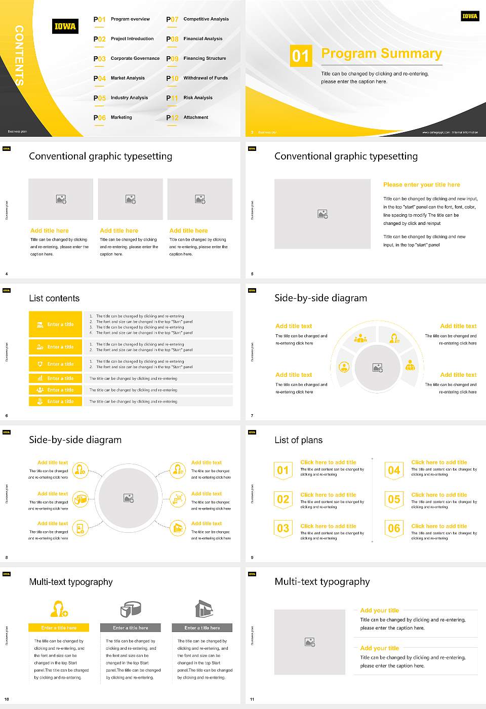 University of Iowa Competition/Entrepreneurship Contest PPT Template16:9 ratio PPT effect preview image2