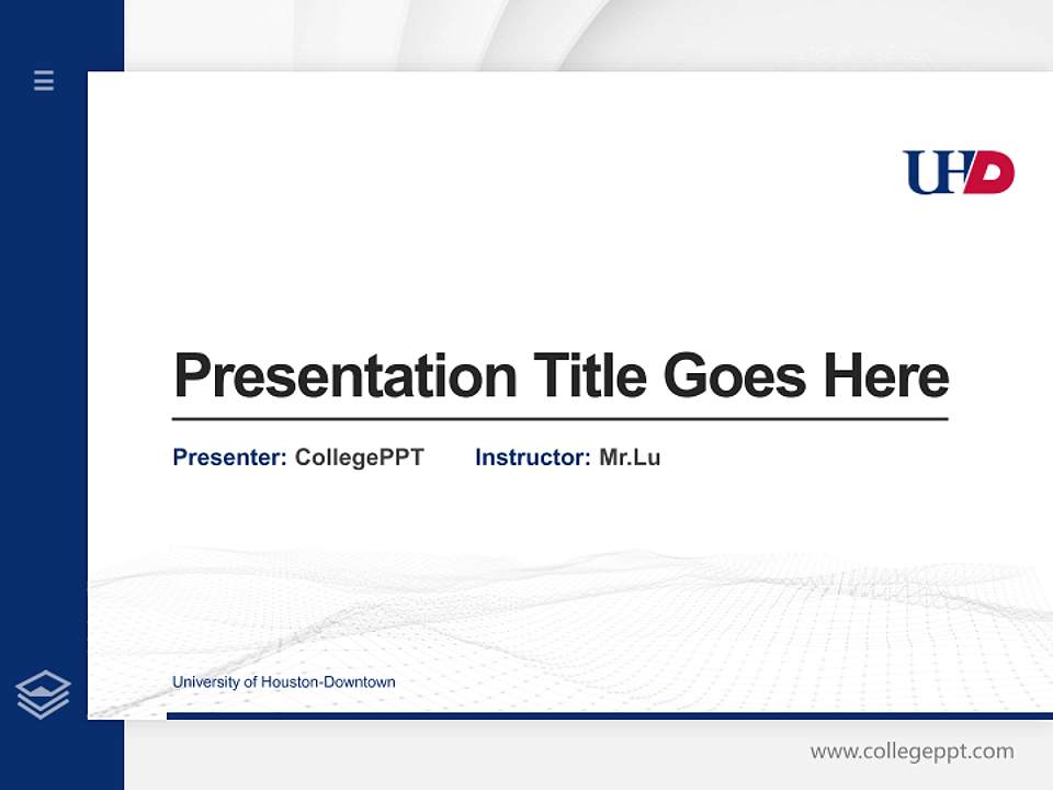 University of Houston-Downtown Thesis Proposal/Graduation Defense PPT Template4:3 ratio PPT effect preview image5