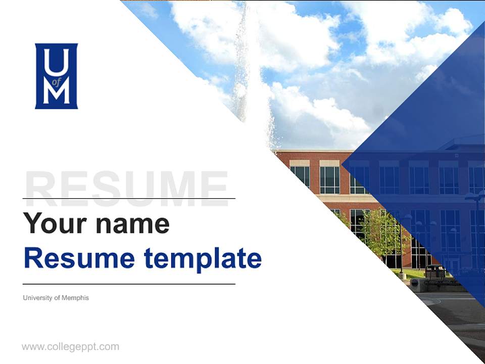 University of Memphis Resume PPT Template4:3 ratio PPT effect preview image5