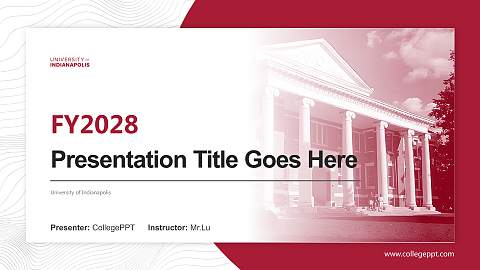 University of Indianapolis Academic Presentation/Research Findings Report PPT Template