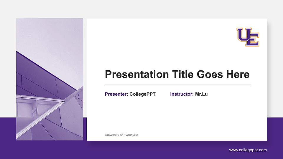 University of Evansville General Purpose PPT Template16:9 ratio PPT effect preview image
