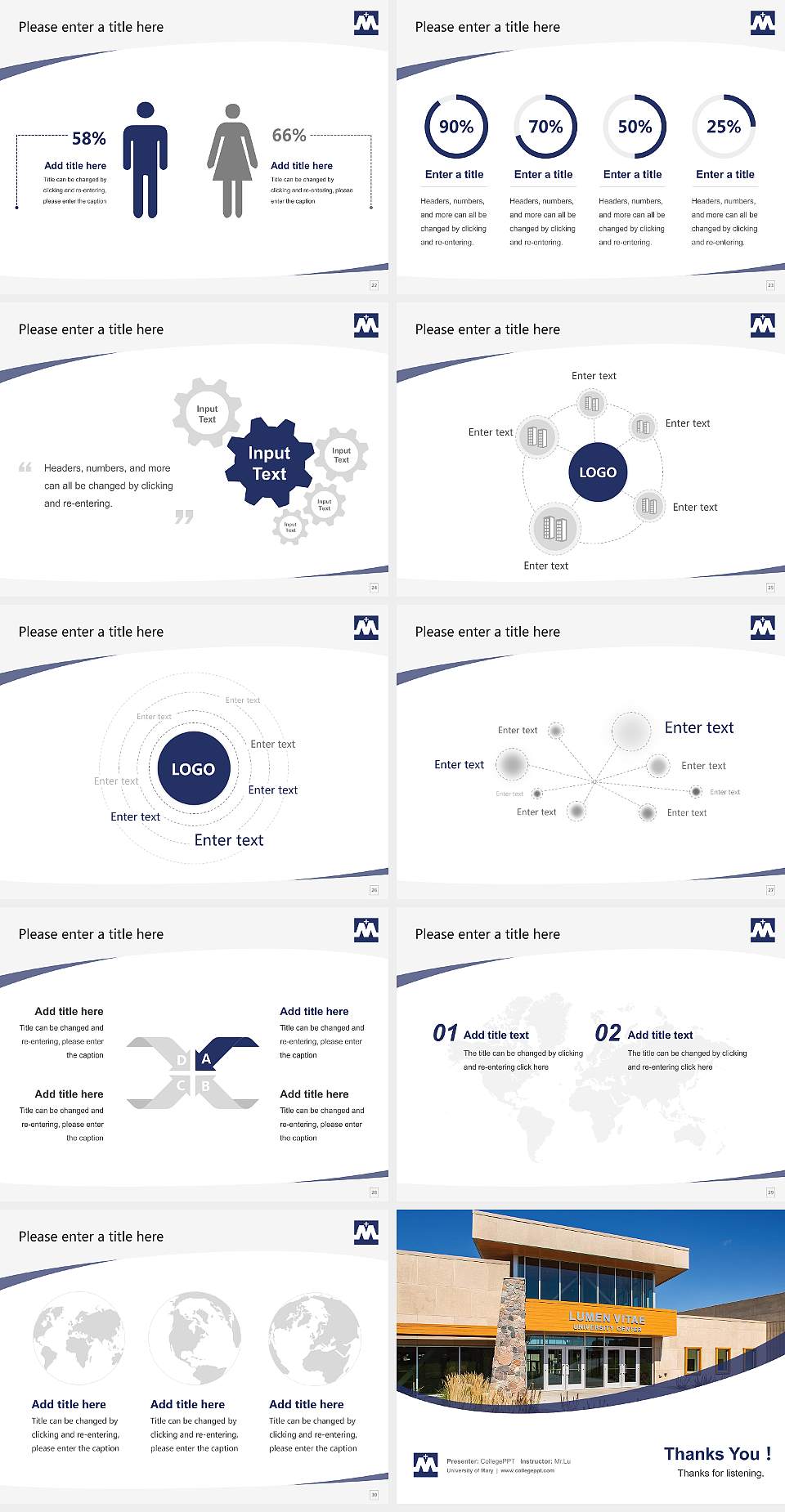 University of Mary Course/Courseware Creation PPT Template4:3 ratio PPT effect preview image4