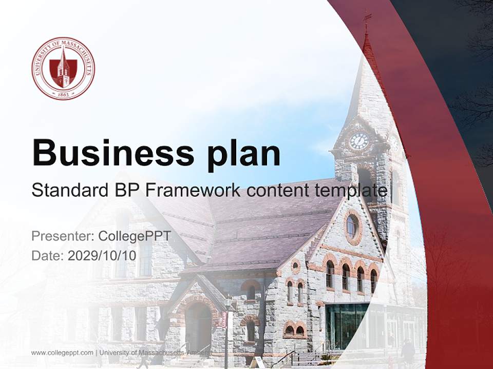 University of Massachusetts-Amherst Competition/Entrepreneurship Contest PPT Template4:3 ratio PPT effect preview image9