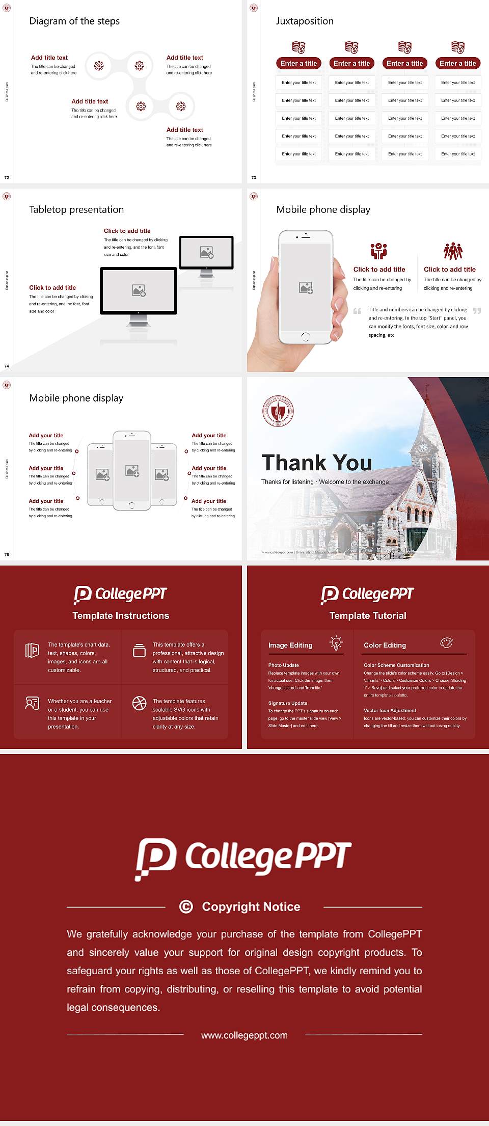 University of Massachusetts-Amherst Competition/Entrepreneurship Contest PPT Template4:3 ratio PPT effect preview image9