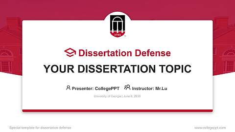 University of Georgia Graduation Thesis Defense PPT Template