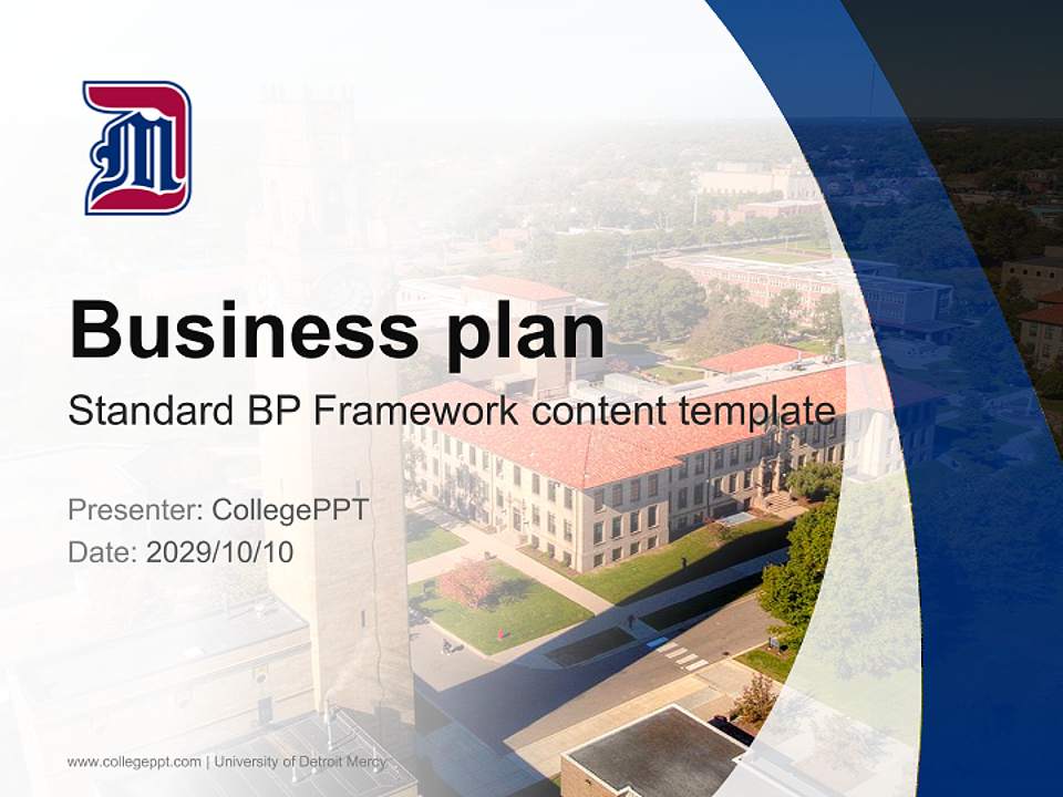 University of Detroit Mercy Competition/Entrepreneurship Contest PPT Template4:3 ratio PPT effect preview image9