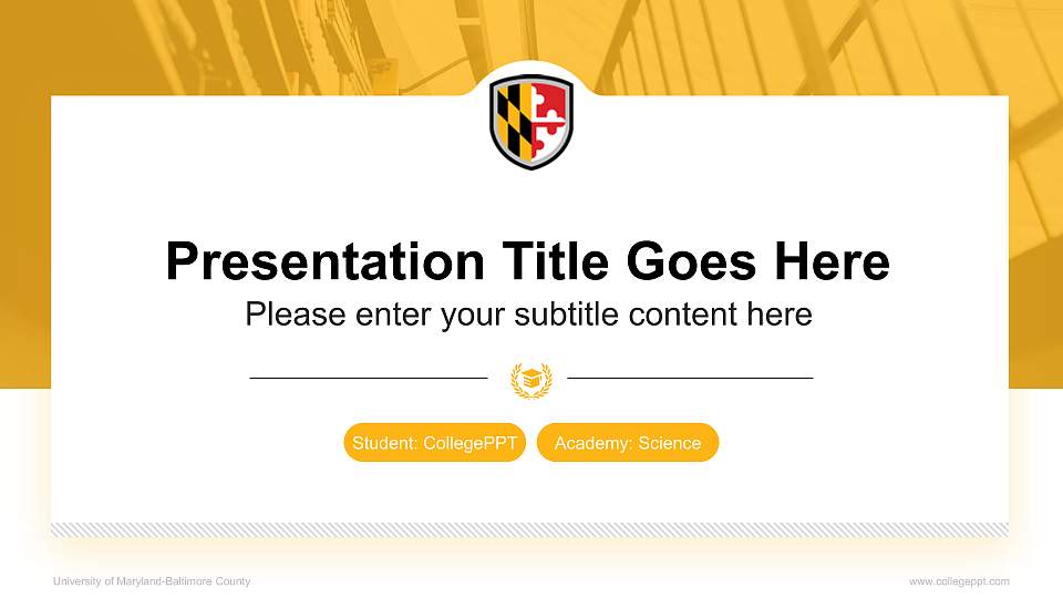 University of Maryland-Baltimore County National Scholarship Defense PPT Template16:9 ratio PPT effect preview image