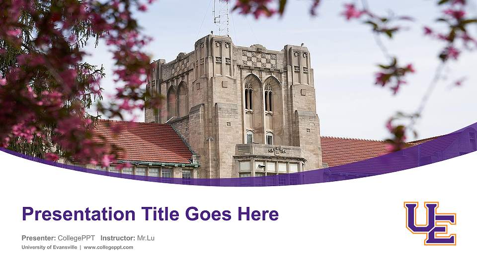 University of Evansville Course/Courseware Creation PPT Template16:9 ratio PPT effect preview image