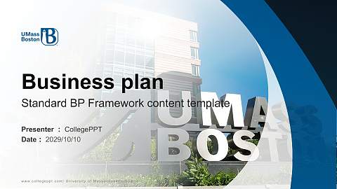University of Massachusetts-Boston Competition/Entrepreneurship Contest PPT Template