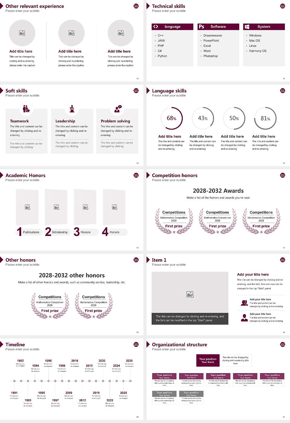 University of Holy Cross Resume PPT Template16:9 ratio PPT effect preview image3