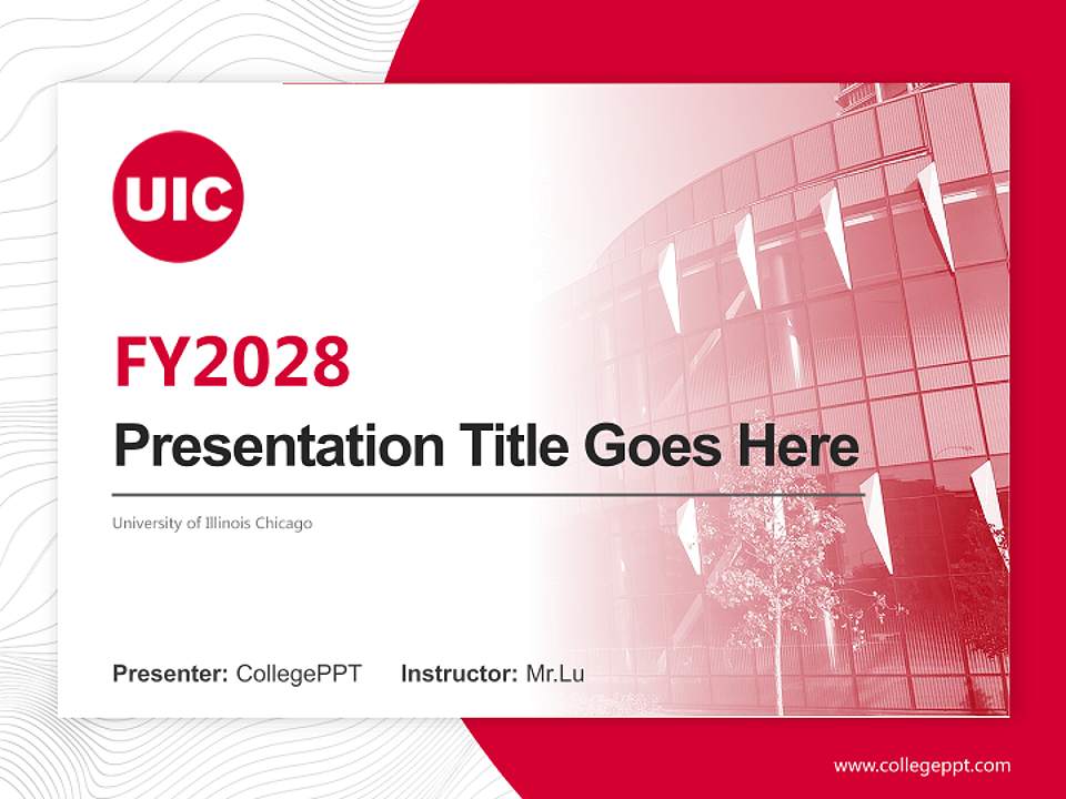 University of Illinois Chicago Academic Presentation/Research Findings Report PPT Template4:3 ratio PPT effect preview image5