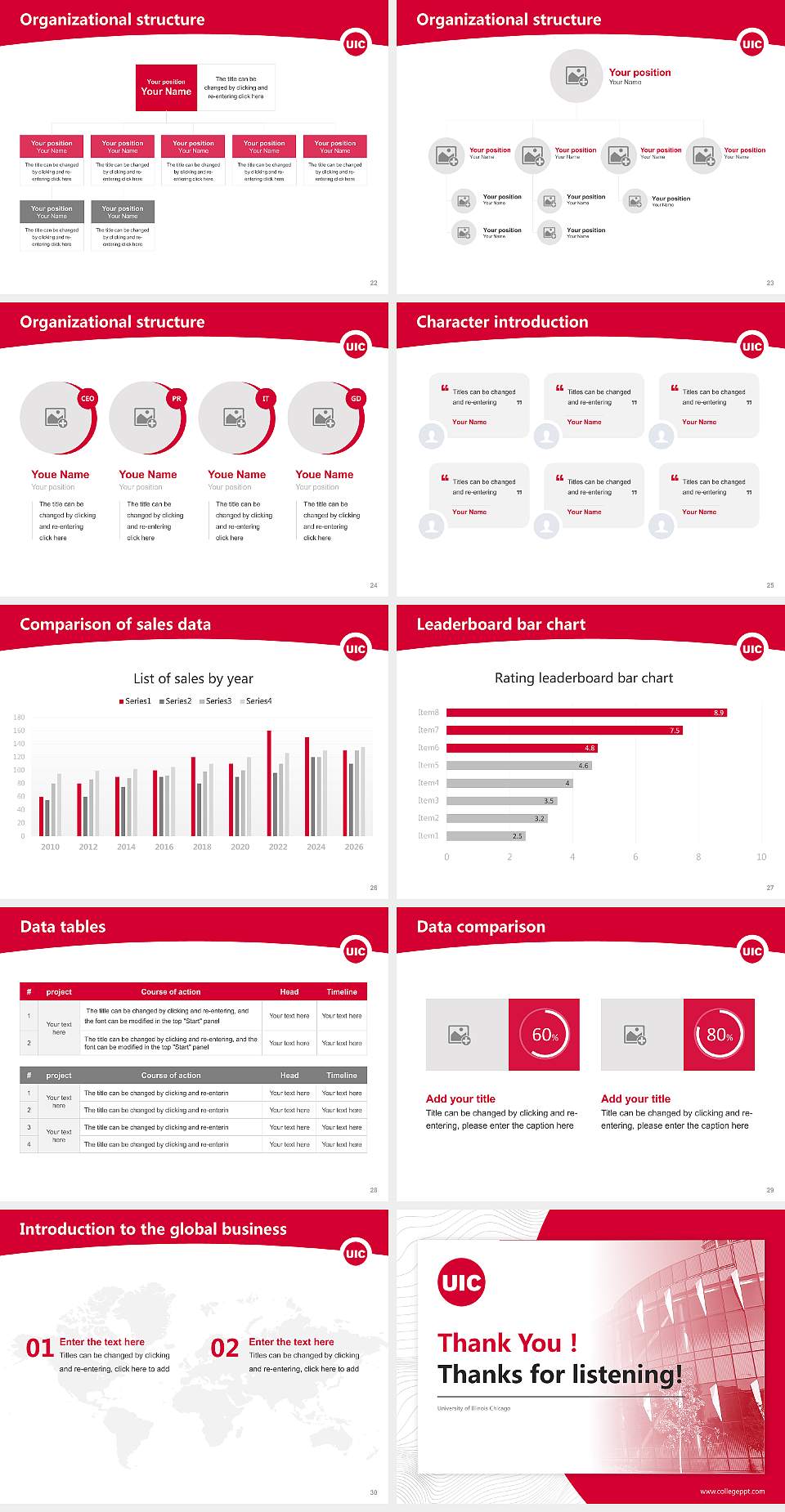 University of Illinois Chicago Academic Presentation/Research Findings Report PPT Template4:3 ratio PPT effect preview image4