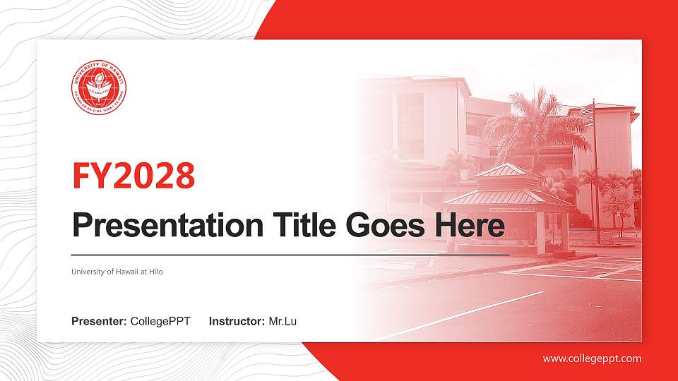 University of Hawaii at Hilo Academic Presentation/Research Findings Report PPT Template16:9 ratio PPT effect preview image