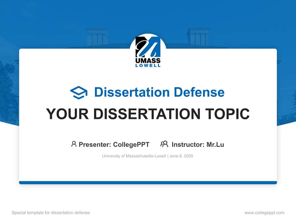 University of Massachusetts-Lowell Graduation Thesis Defense PPT Template4:3 ratio PPT effect preview image7