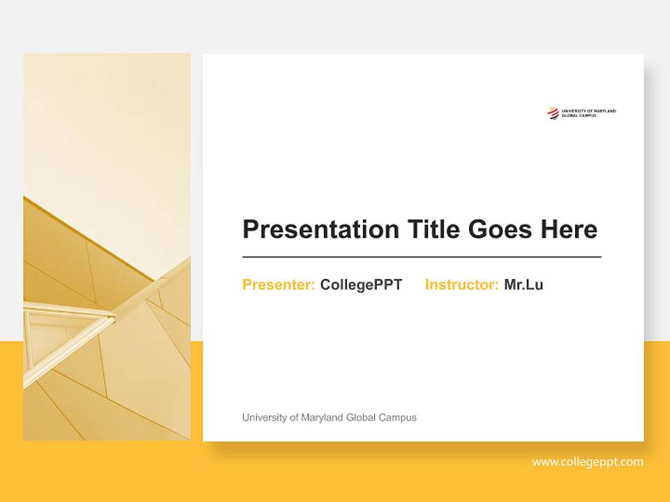 University of Maryland Global Campus General Purpose PPT Template4:3 ratio PPT effect preview image6