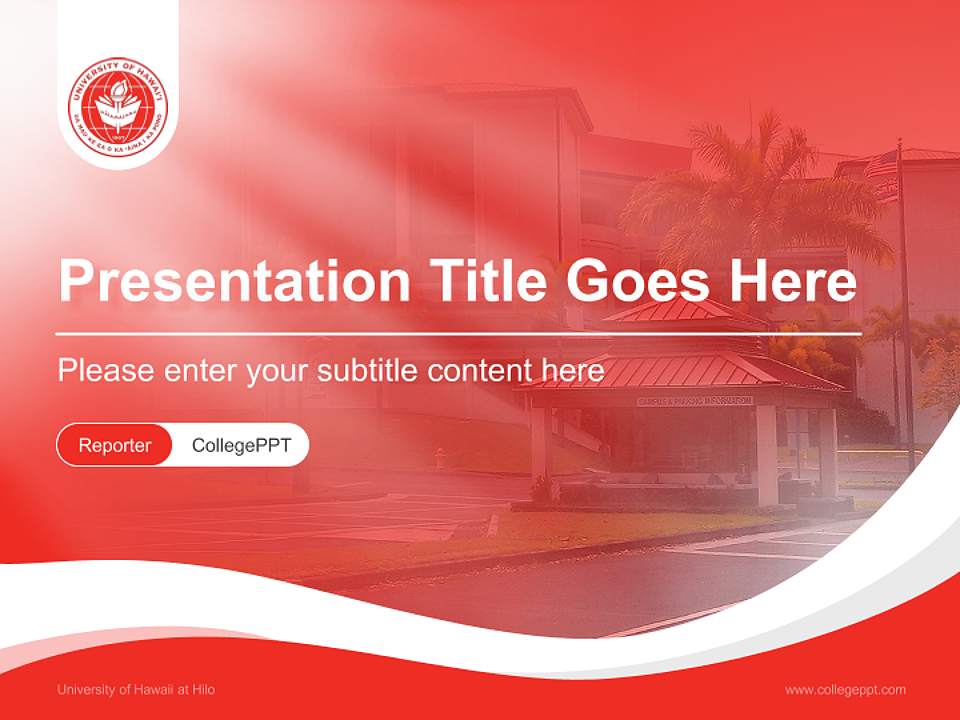 University of Hawaii at Hilo Lecture Sharing and Networking Event PPT Template4:3 ratio PPT effect preview image4
