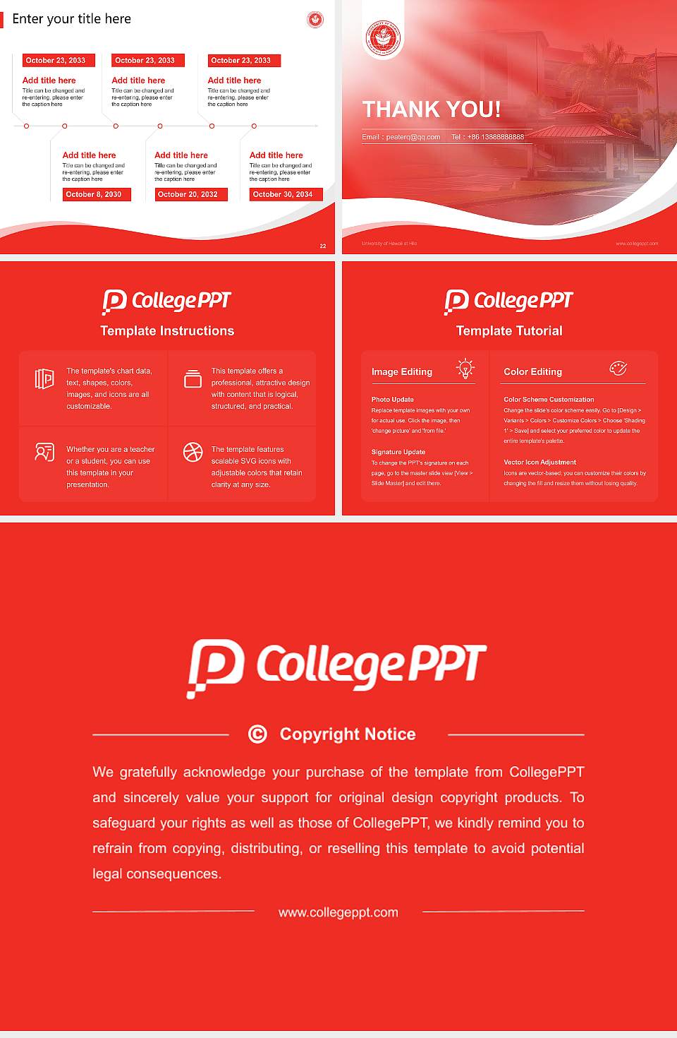 University of Hawaii at Hilo Lecture Sharing and Networking Event PPT Template4:3 ratio PPT effect preview image4