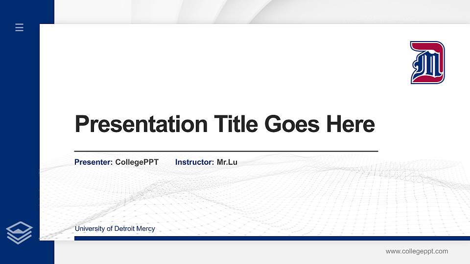 University of Detroit Mercy Thesis Proposal/Graduation Defense PPT Template16:9 ratio PPT effect preview image