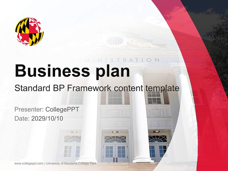 University of Maryland-College Park Competition/Entrepreneurship Contest PPT Template4:3 ratio PPT effect preview image9